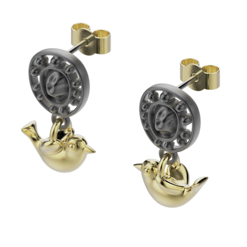 'Fly Freedom' Sterling silver women's Ear droppers - tinybird