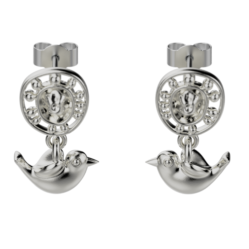 'Fly Freedom' Sterling silver women's Ear droppers - tinybird