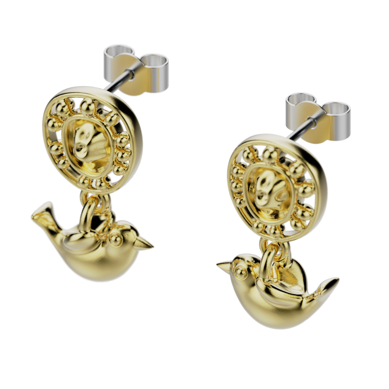 'Fly Freedom' Sterling silver women's Ear droppers - tinybird