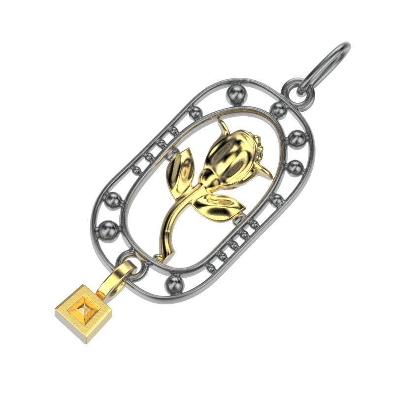 'English Rose' Sterling silver women's Pendant - tinybird