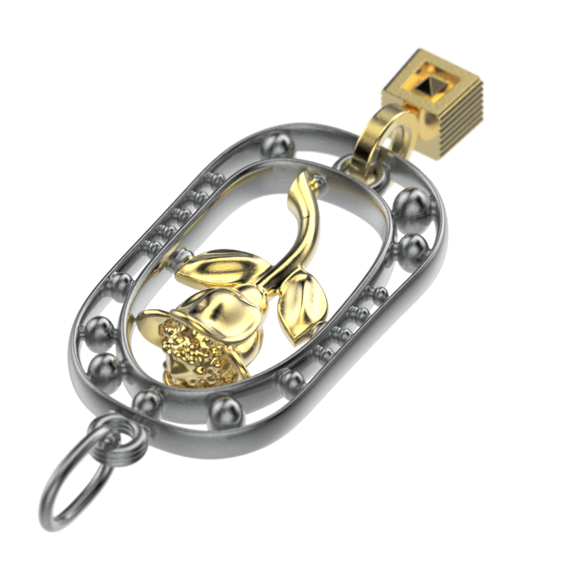 'English Rose' Sterling silver women's Pendant - tinybird