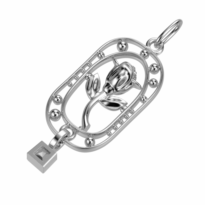 'English Rose' Sterling silver women's Pendant - tinybird