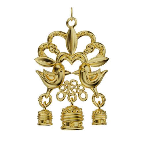 'Nest Building' Pendant and chain. - tinybird