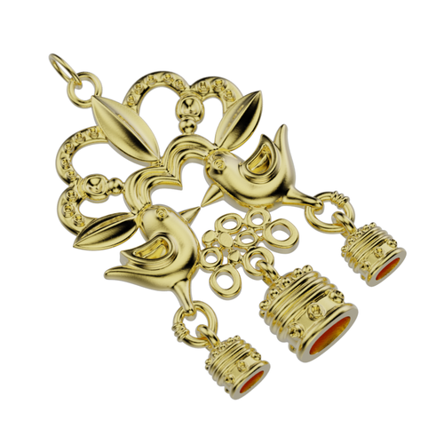 'Nest Building' Pendant and chain. - tinybird