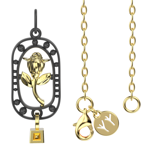 'English Rose' Sterling silver women's Pendant - tinybird