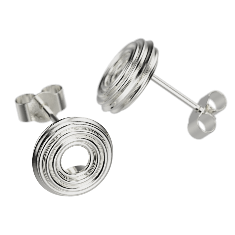 'Eden' Sterling silver ear studs. - tinybird