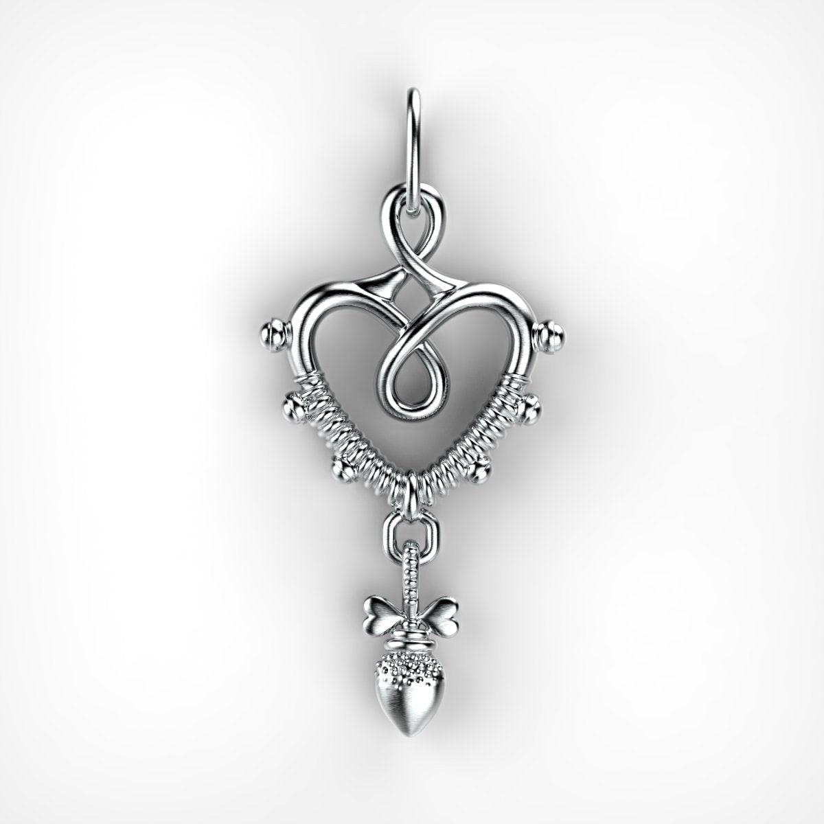 'Love Bomb' Sterling silver women's Pendant with chain.