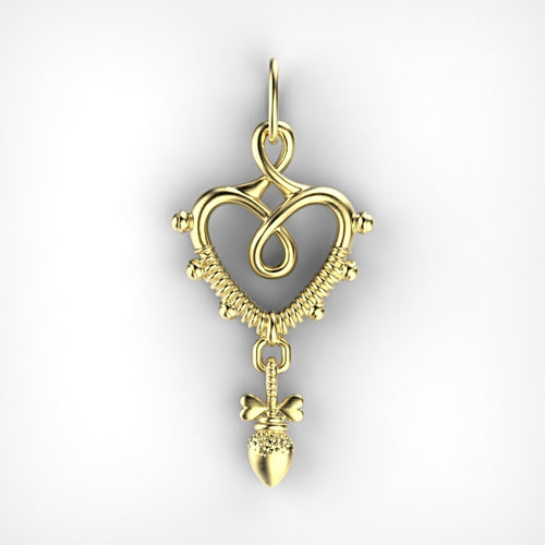 'Love Bomb' Sterling silver women's Pendant with chain. - tinybird