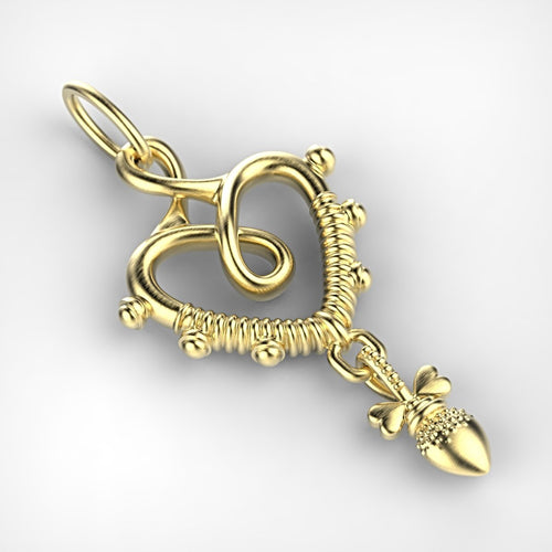 'Love Bomb' Sterling silver women's Pendant with chain. - tinybird