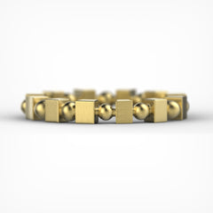 'Bloc' Sterling silver women's narrow stacking ring. - tinybird