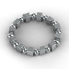 'Bloc' Sterling silver women's narrow stacking ring. - tinybird