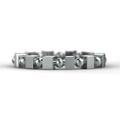 'Bloc' Sterling silver women's narrow stacking ring. - tinybird