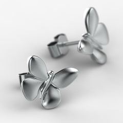 'Brimstone' Sterling silver women's Ear studs - tinybird