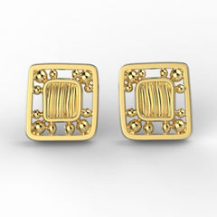 'Eve Mini framed' Sterling silver women's ear studs. - tinybird