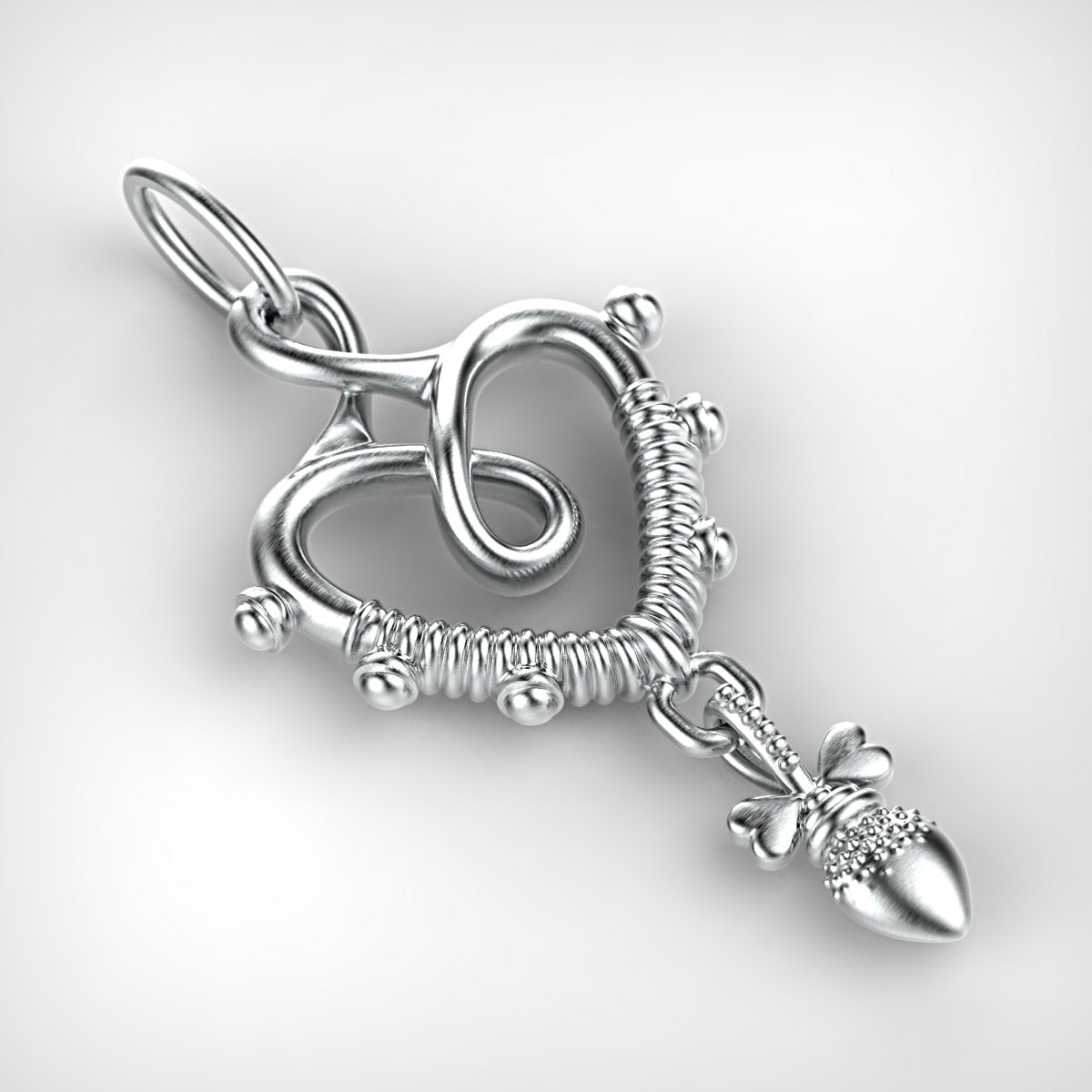 'Love Bomb' Sterling silver women's Pendant with chain. - tinybird