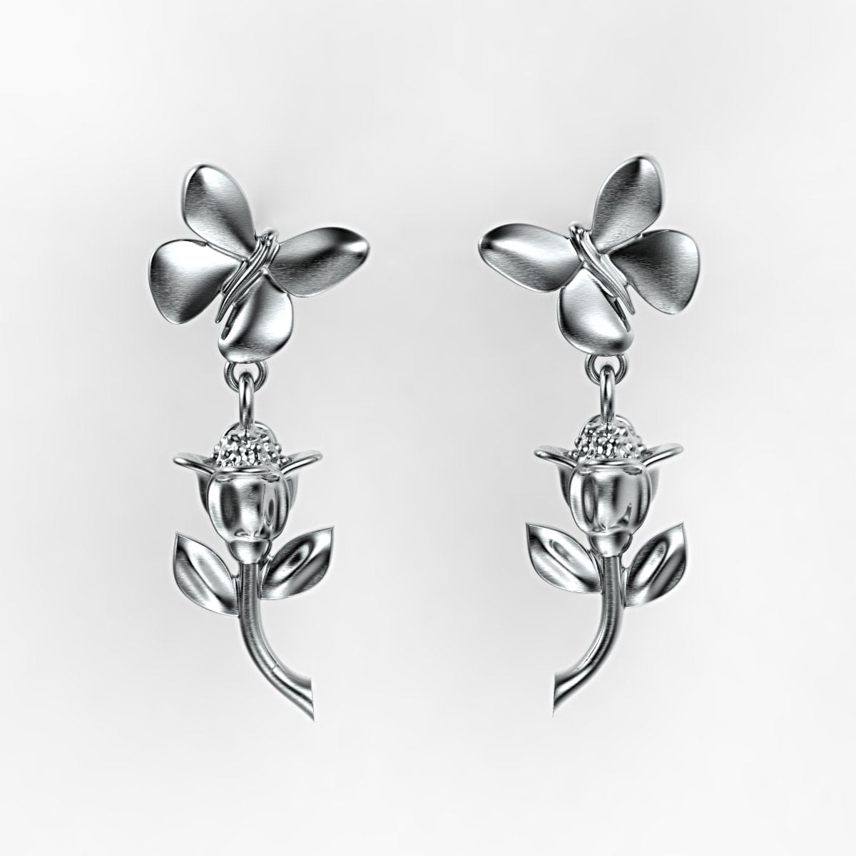 'Rose and Brimstone' Ear Droppers. - tinybird